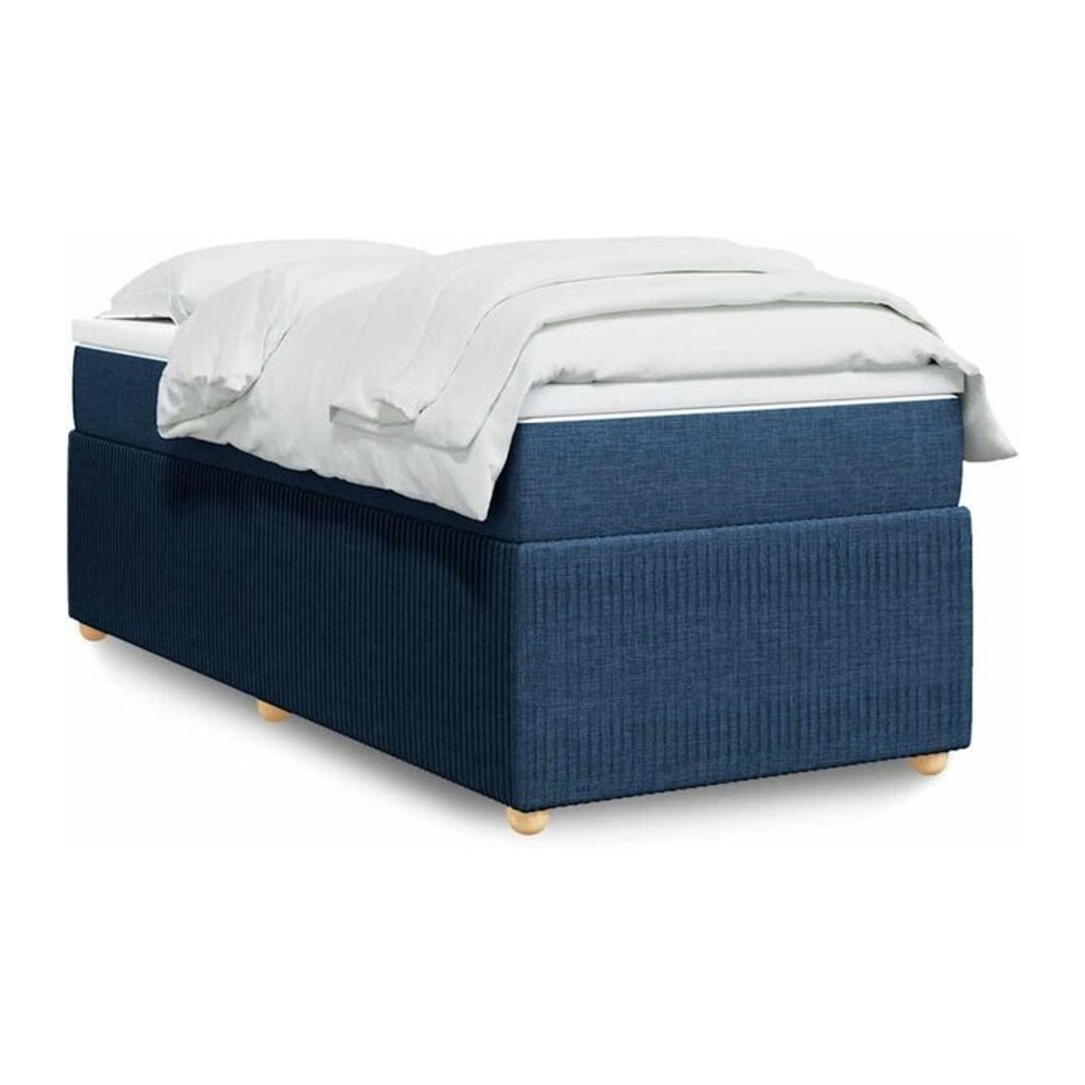 Vidaxl Boxspringbett mit Matratze in Blau aus Stoff, B/B: 90 x 200 cm - Bild 1