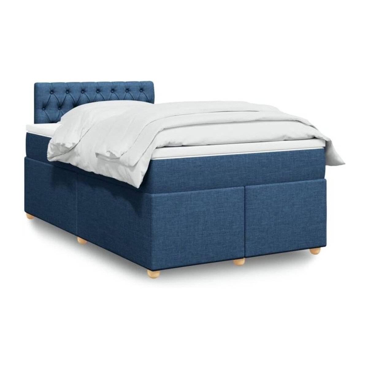 Vidaxl Boxspringbett mit Matratze in Blau aus Stoff, B/T/H: 120 x 190 x 100,5 cm - Bild 1