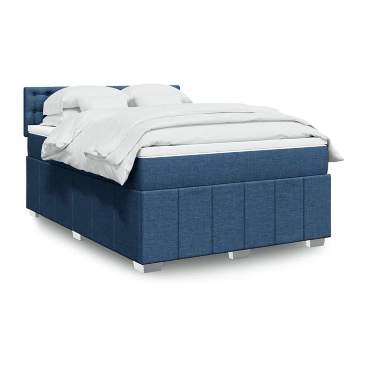 Vidaxl Boxspringbett mit Matratze in Blau aus Stoff, B/T/H: 160 x 200 cm - Bild 1