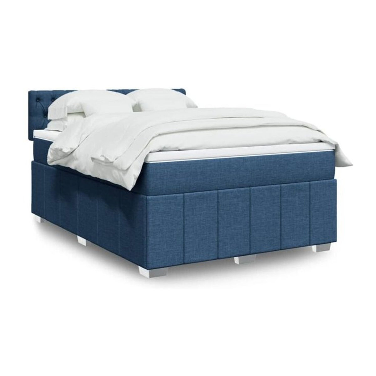 Vidaxl Boxspringbett mit Matratze in Blau aus Stoff, B/T/H: 160 x 200 cm - Bild 1