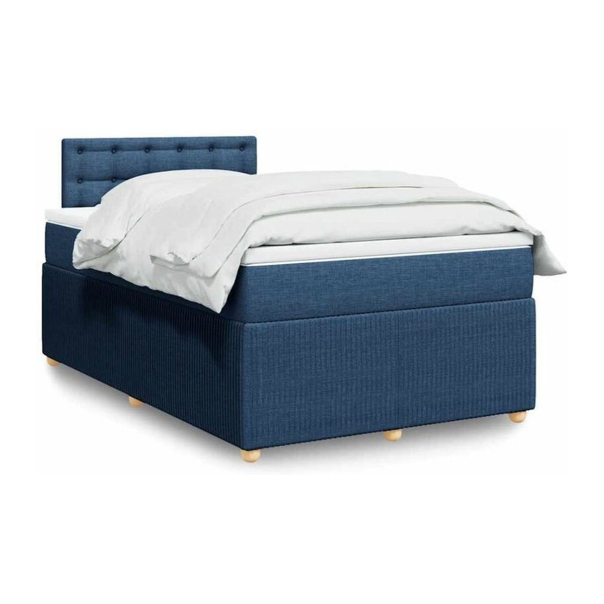 vidaxl Boxspringbett mit Matratze in Blau aus Stoff, B/T/H: 190 x 120 x 100,5 cm - Bild 1