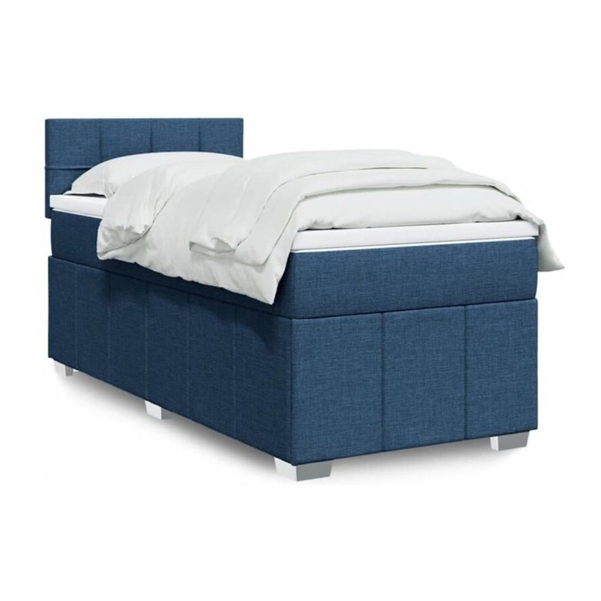 Vidaxl Boxspringbett mit Matratze in Blau aus Stoff, B/T/H: 90 x 200 x 100,5 cm - Bild 1