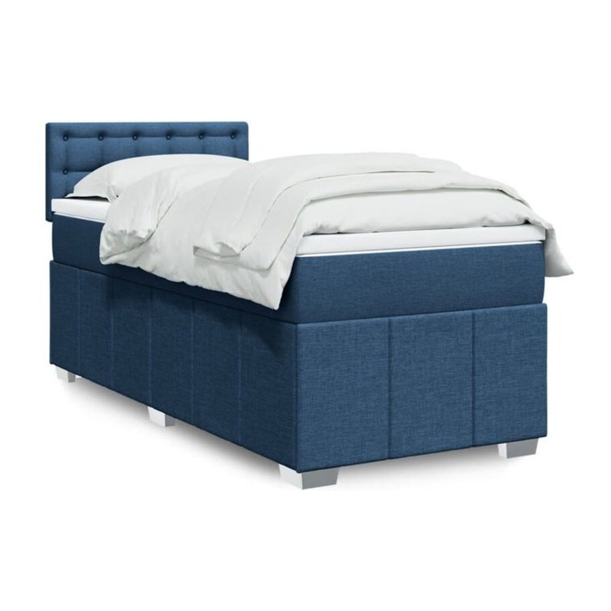 Vidaxl Boxspringbett mit Matratze in Blau aus Stoff, B/T/H: 90 x 200 x 100,5 cm - Bild 1