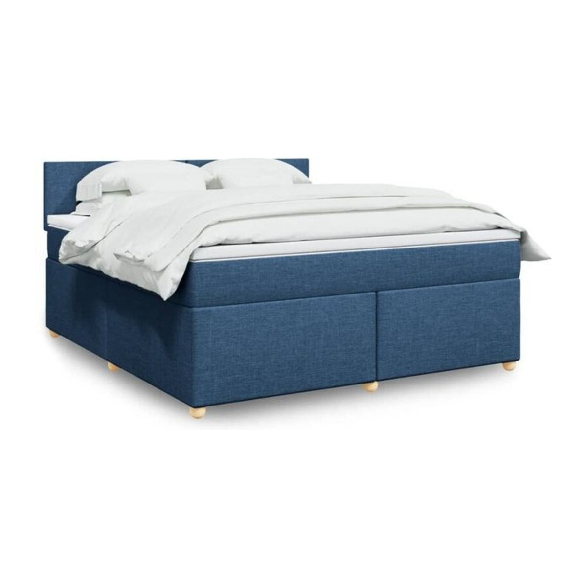 Vidaxl Boxspringbett mit Matratze in Blau aus Stoff und Holzwerkstoff B/T/H: 180 x 200 x 100,5 cm - Bild 1