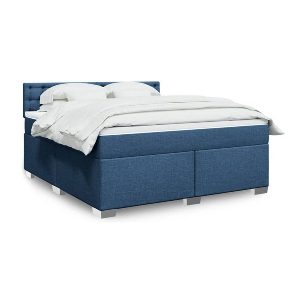 Vidaxl Boxspringbett mit Matratze in Blau aus Stoff und Holzwerkstoff B/T/H: 180 x 200 x 100,5 cm - Bild 1