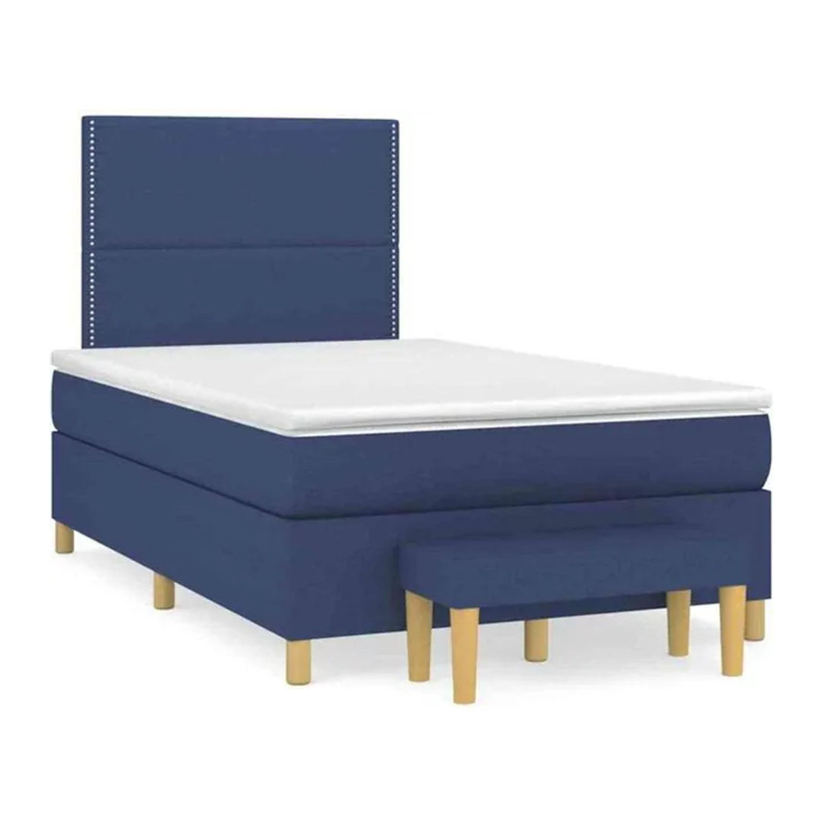 Vidaxl Boxspringbett mit Matratze in Blau aus Stoff und Kiefer, B/T/H: 120 x 190 cm - Bild 1