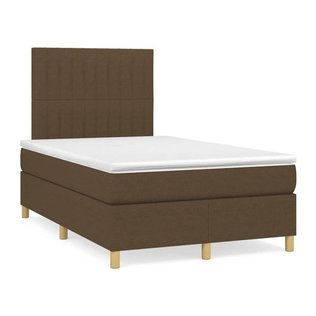 vidaxl Boxspringbett mit Matratze in Braun aus Stoff, B/B: 120 x 190 cm - Bild 1