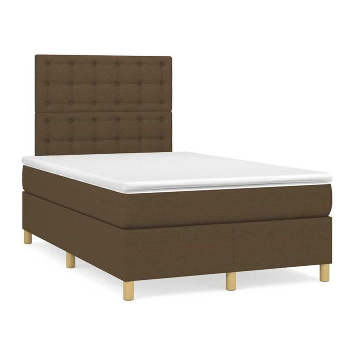 vidaxl Boxspringbett mit Matratze in Braun aus Stoff, B/T: 190 x 120 cm - Bild 1