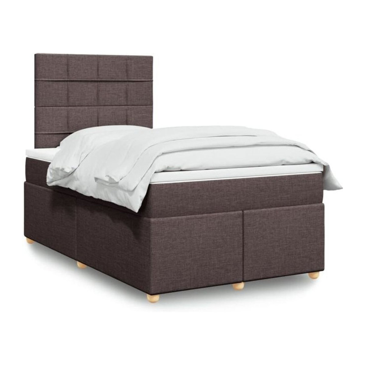 vidaxl Boxspringbett mit Matratze in Braun aus Stoff, B/T/H: 120 x 200 cm - Bild 1