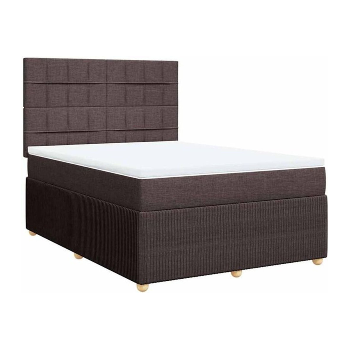 vidaxl Boxspringbett mit Matratze in Braun aus Stoff, B/T/H: 140 x 190 cm - Bild 1