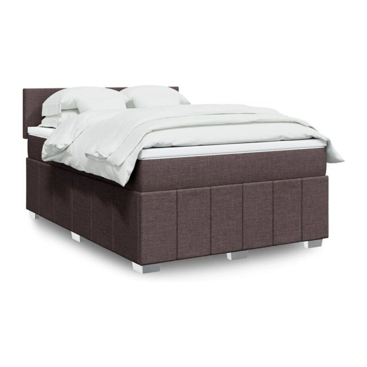 vidaxl Boxspringbett mit Matratze in Braun aus Stoff, B/T/H: 140 x 200 cm - Bild 1