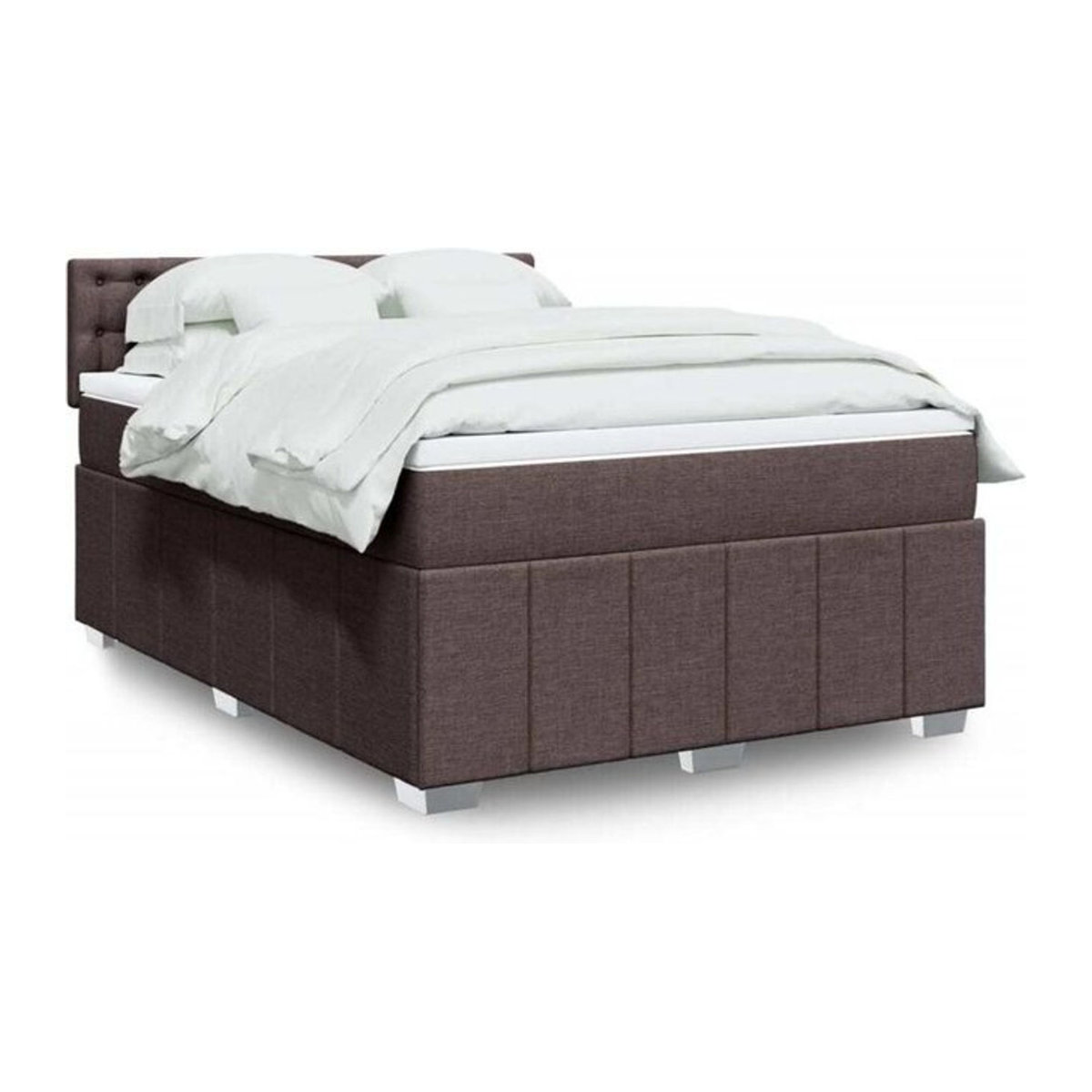 vidaxl Boxspringbett mit Matratze in Braun aus Stoff, B/T/H: 140 x 200 cm - Bild 1