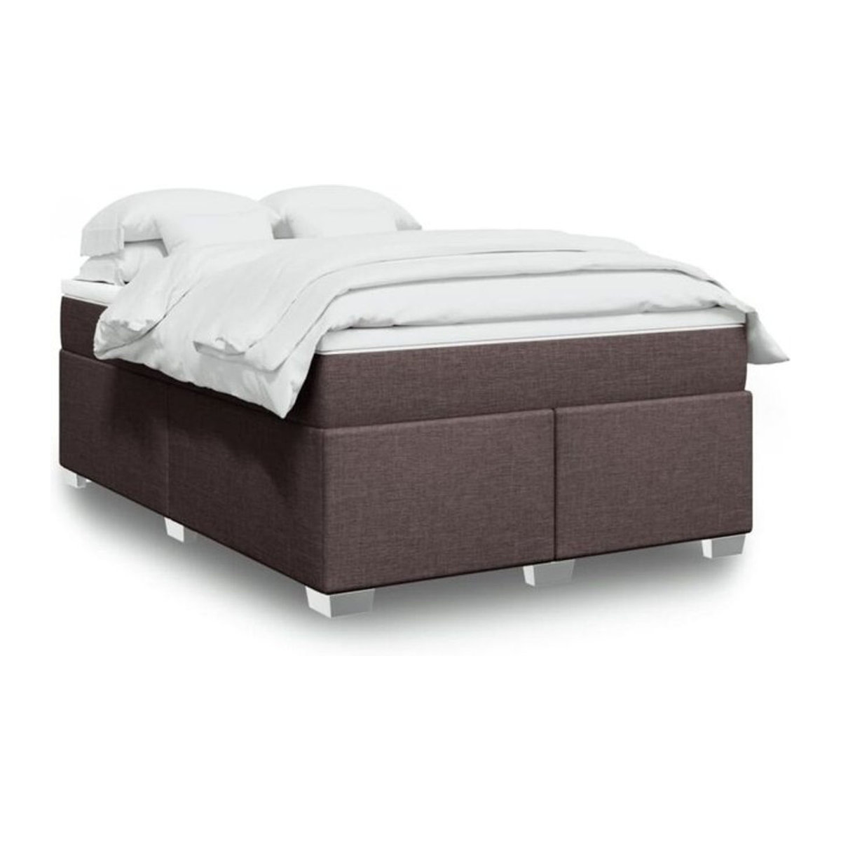 Vidaxl Boxspringbett mit Matratze in Braun aus Stoff, B/T/H: 160 x 200 cm - Bild 1