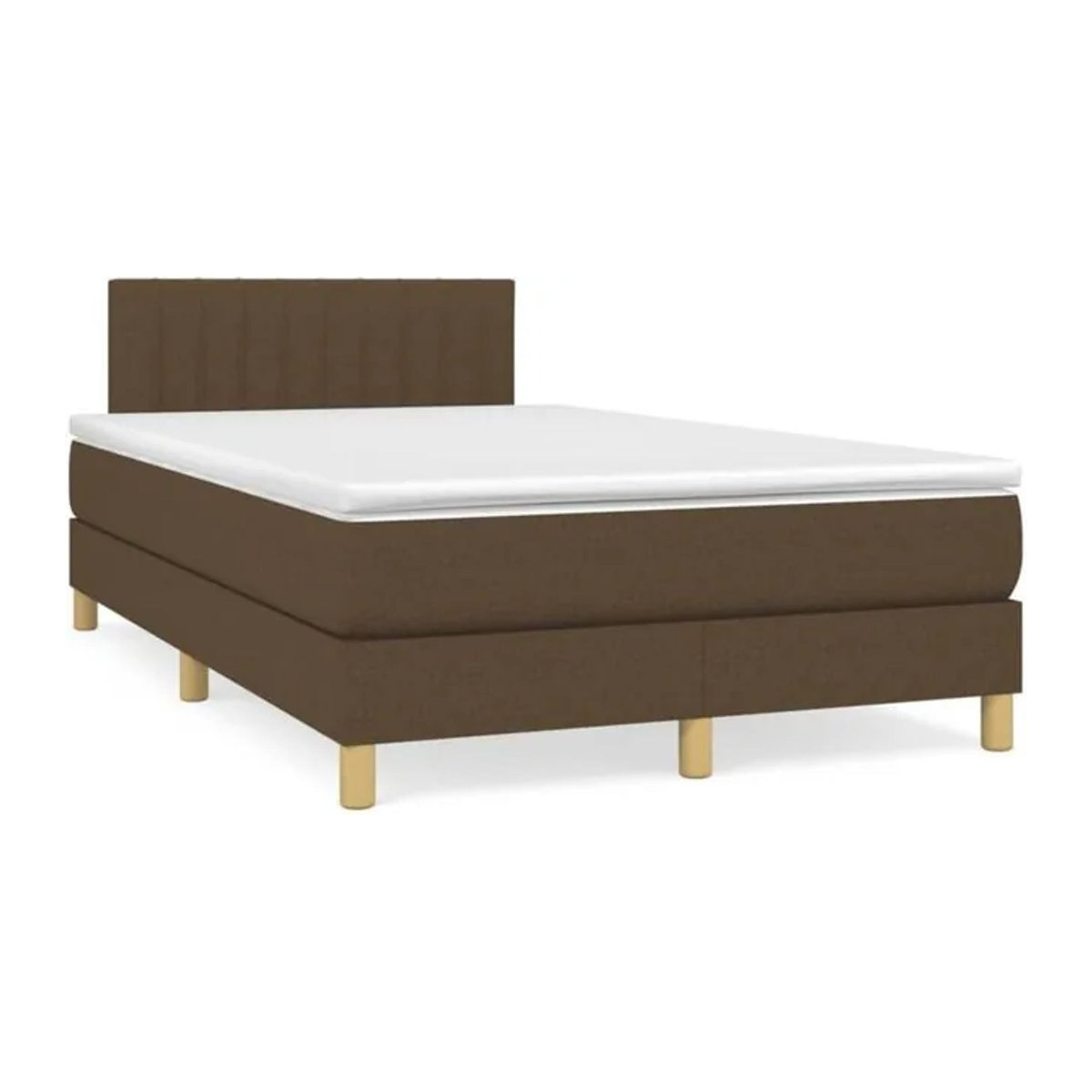 vidaxl Boxspringbett mit Matratze in Braun aus Stoff, B/T/H: 190 x 120 x 78 cm - Bild 1