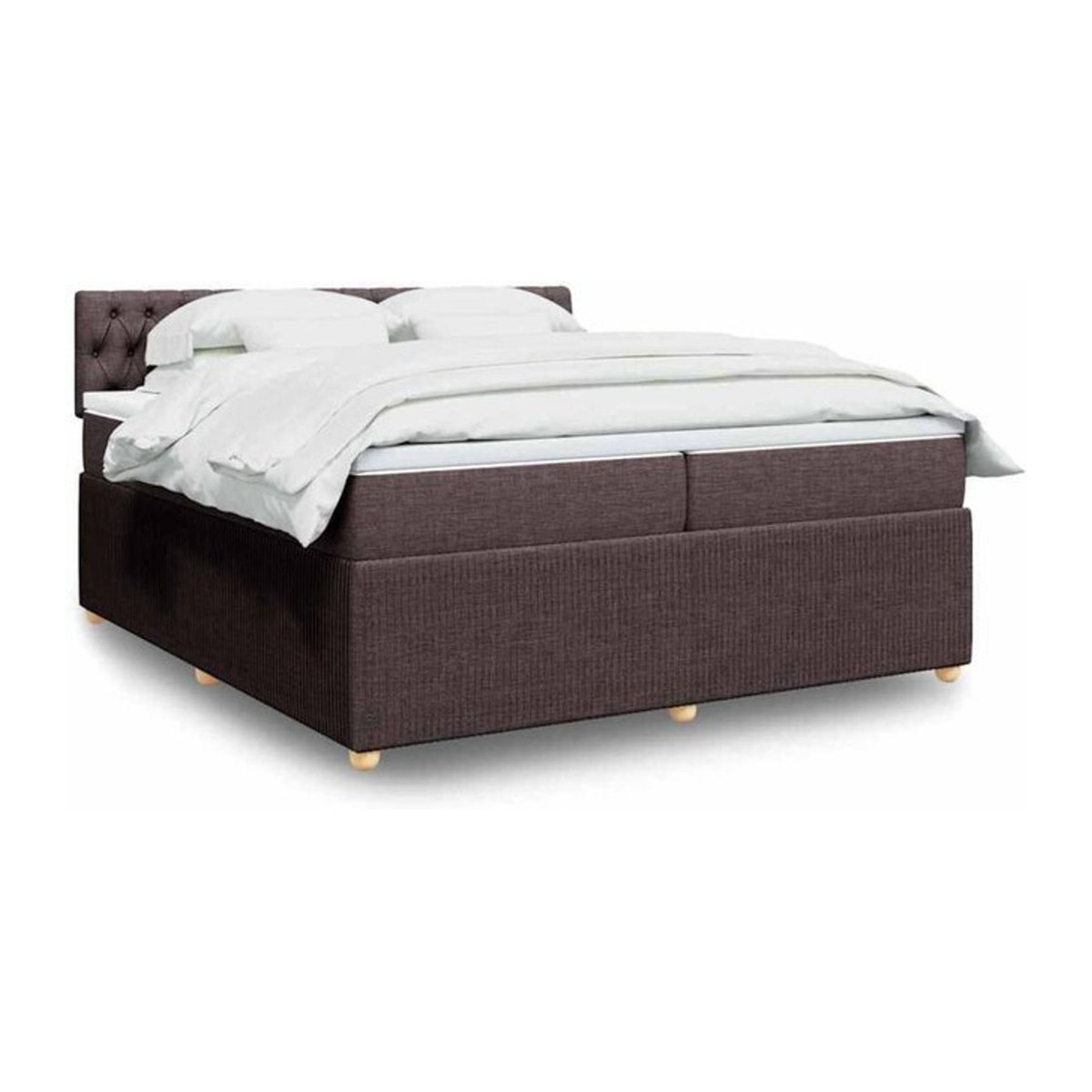 Vidaxl Boxspringbett mit Matratze in Braun aus Stoff, B/T/H: 200 x 200 x 100,5 cm - Bild 1