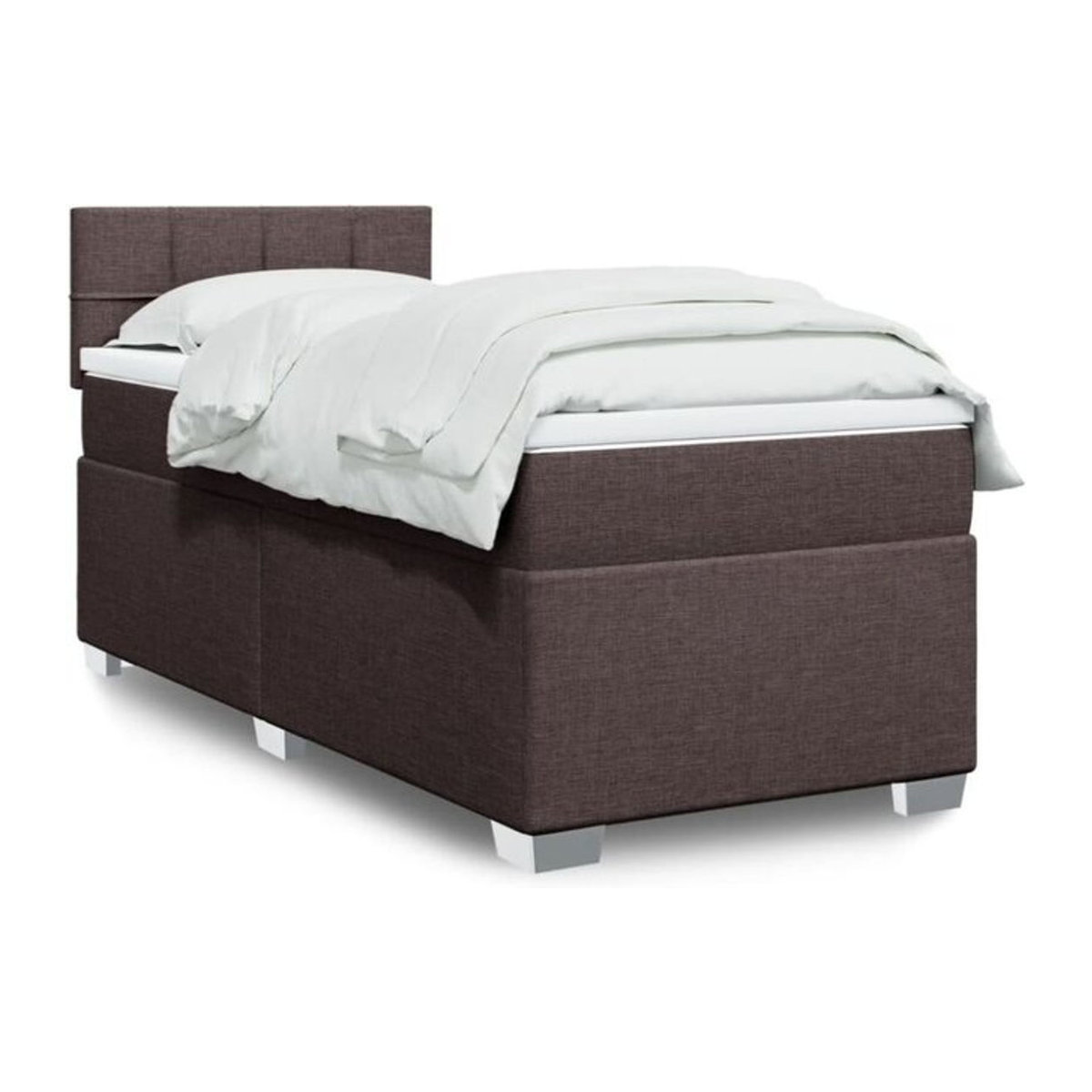 vidaxl Boxspringbett mit Matratze in Braun aus Stoff, B/T/H: 90 x 190 x 100,5 cm - Bild 1