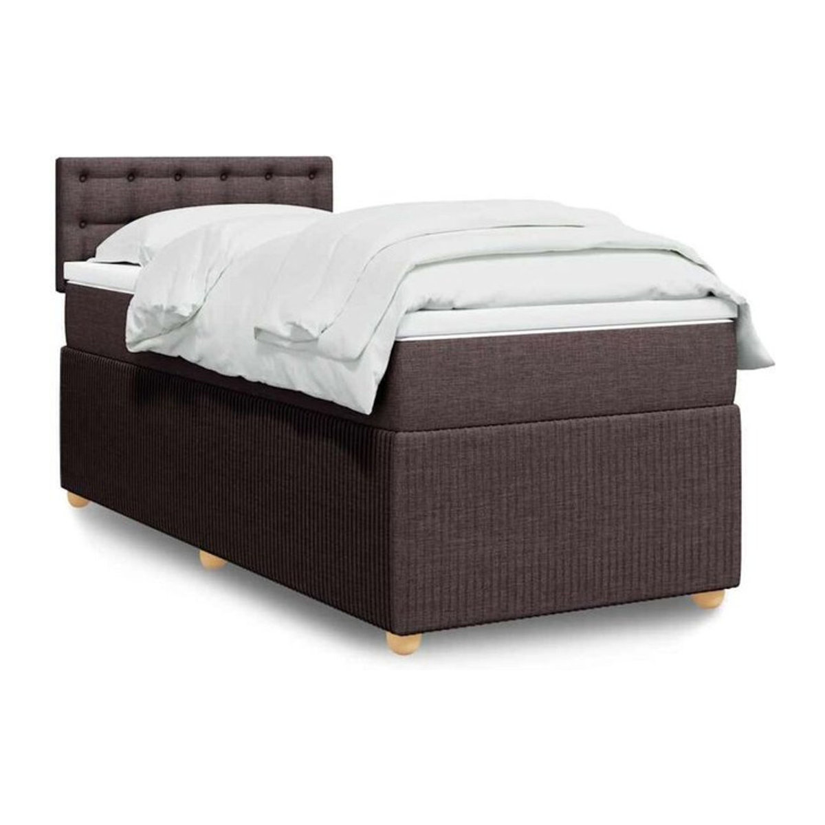 Vidaxl Boxspringbett mit Matratze in Braun aus Stoff, B/T/H: 90 x 200 x 100,5 cm - Bild 1