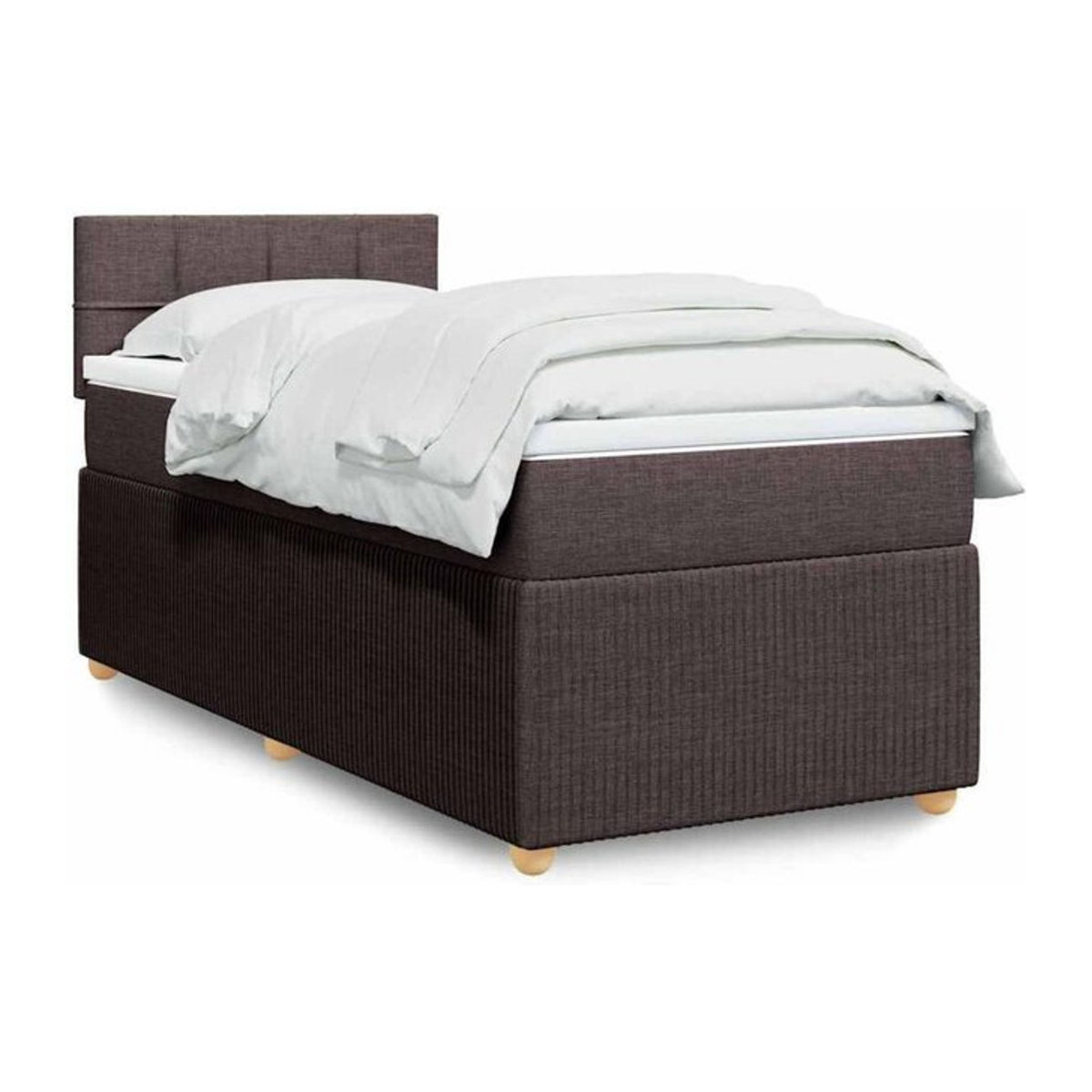 vidaxl Boxspringbett mit Matratze in Braun aus Stoff, B/T/H: 90 x 200 x 100,5 cm - Bild 1