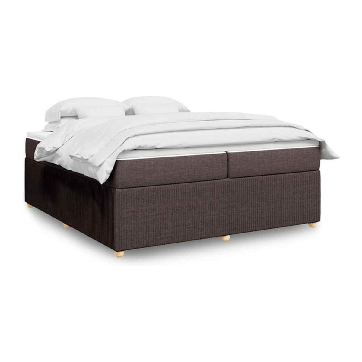 Vidaxl Boxspringbett mit Matratze in Braun aus Stoff, Modernes Design, B/T/H: 200 x 200 x 46 cm - Bild 1