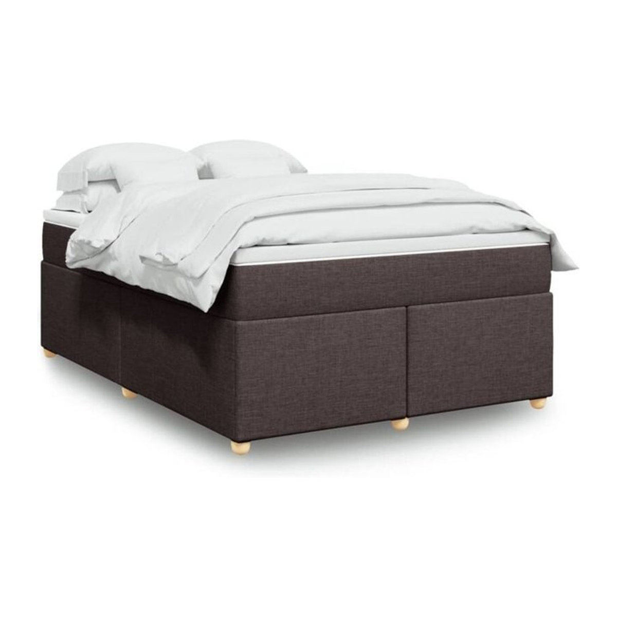 vidaxl Boxspringbett mit Matratze in Braun aus Stoff und Holzwerkstoff, B/T/H: 140 x 200 cm - Bild 1