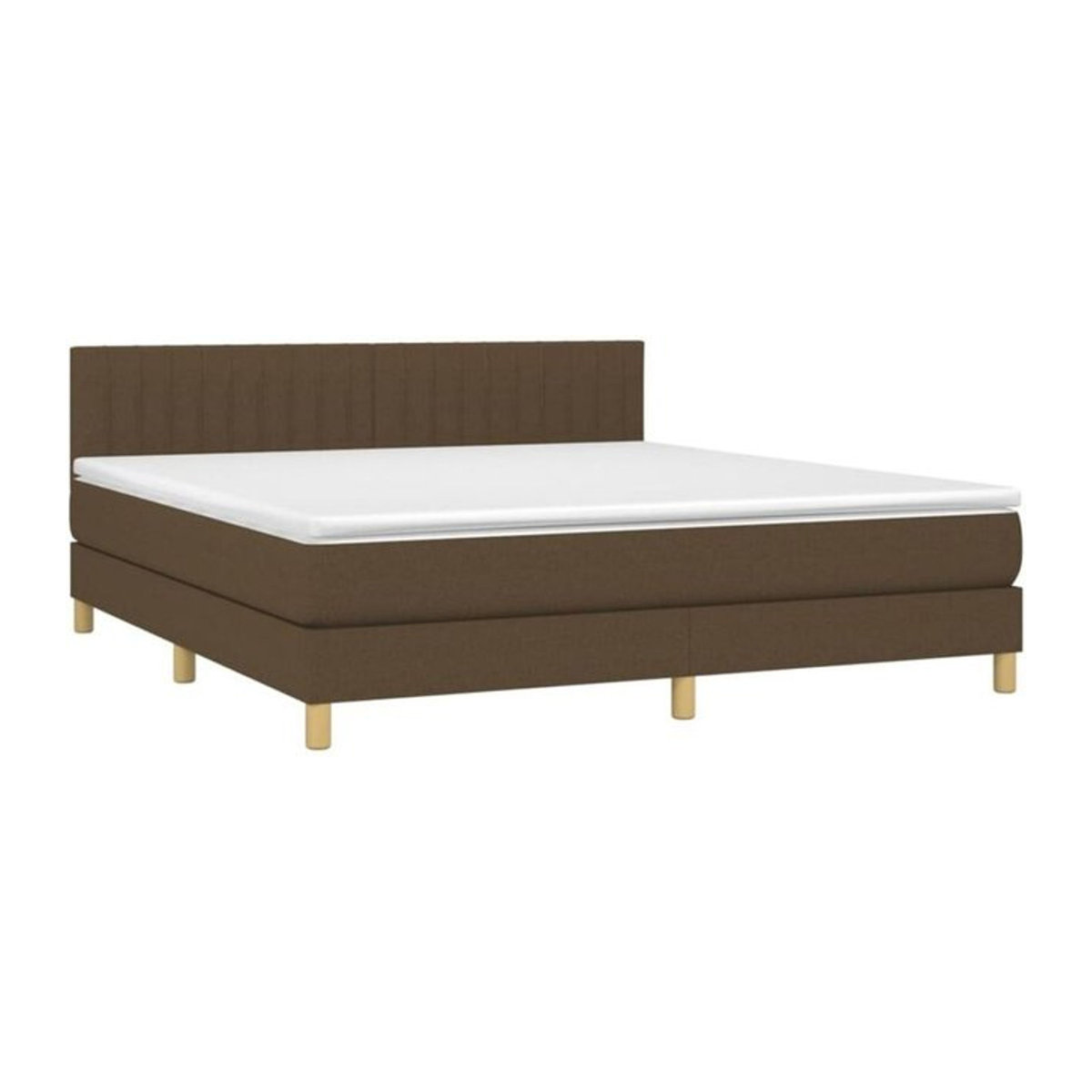 vidaxl Boxspringbett mit Matratze in Braun aus Stoff und Holzwerkstoff B/T/H: 160 x 200 cm - Bild 1