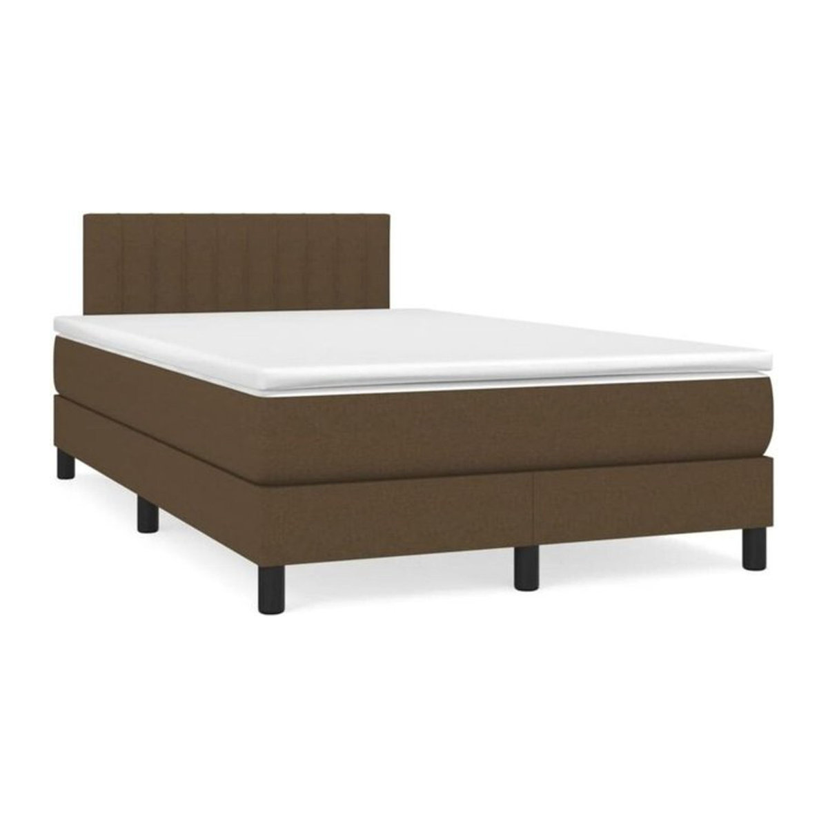 vidaxl Boxspringbett mit Matratze in Braun aus Stoff und Holzwerkstoff B/T/H: 190 x 120 x 78 cm - Bild 1
