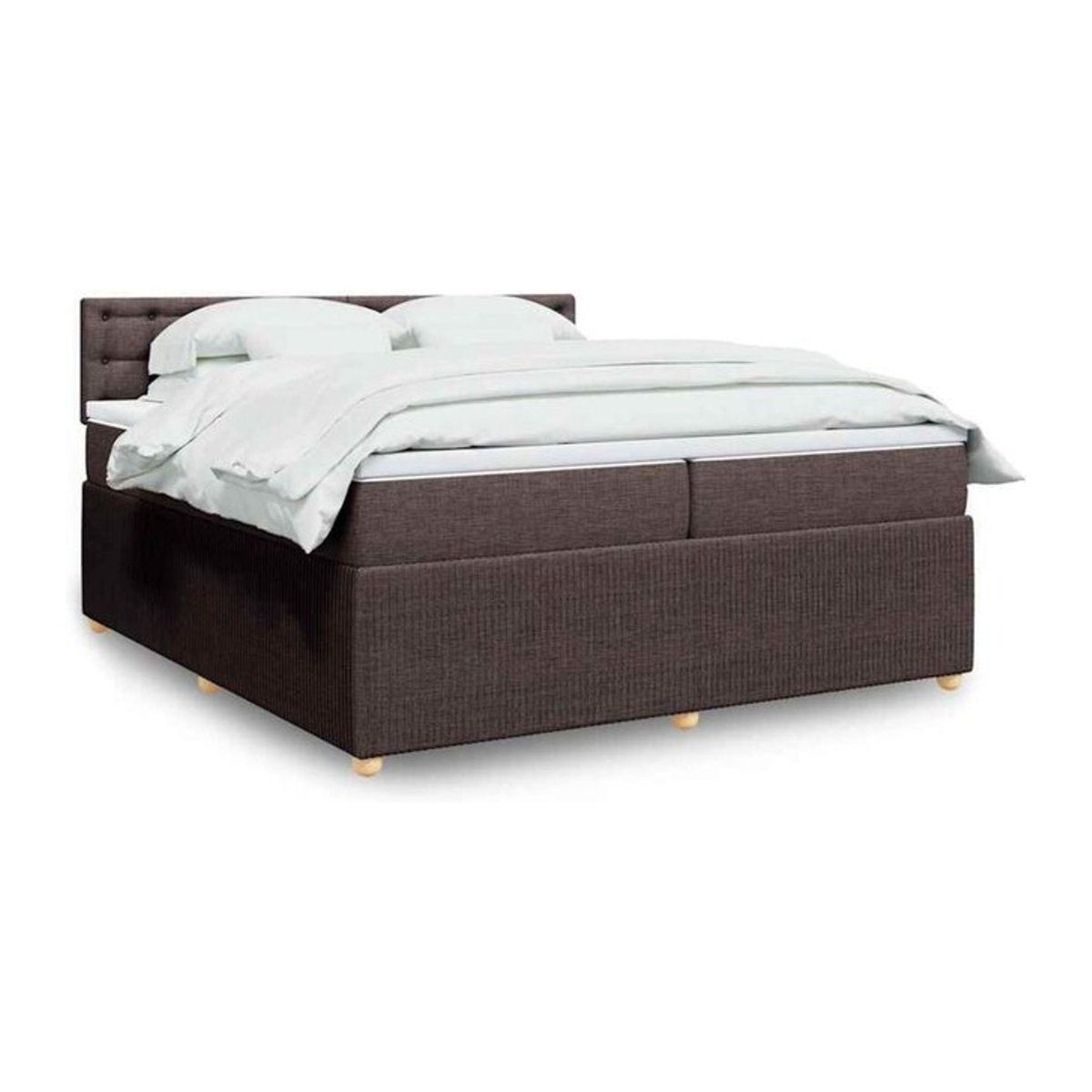 Vidaxl Boxspringbett mit Matratze in Braun aus Stoff und Holzwerkstoff B/T/H: 200 x 200 x 100,5 cm - Bild 1
