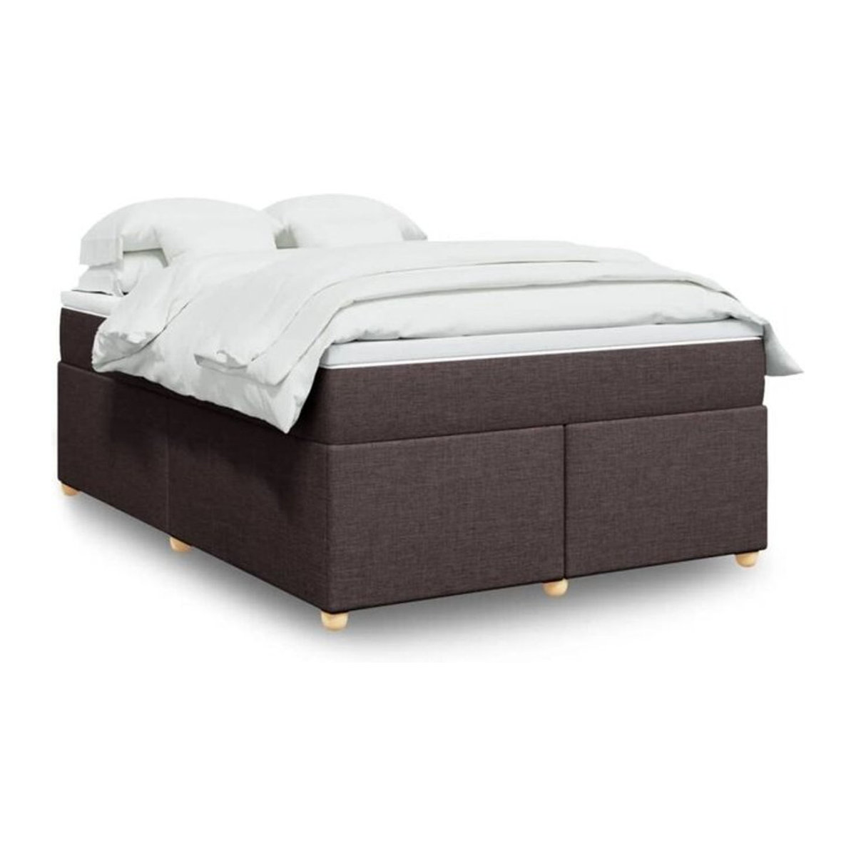 vidaxl Boxspringbett mit Matratze in Braun aus Stoff und Kiefer, B/T/H: 160 x 200 x 46 cm - Bild 1