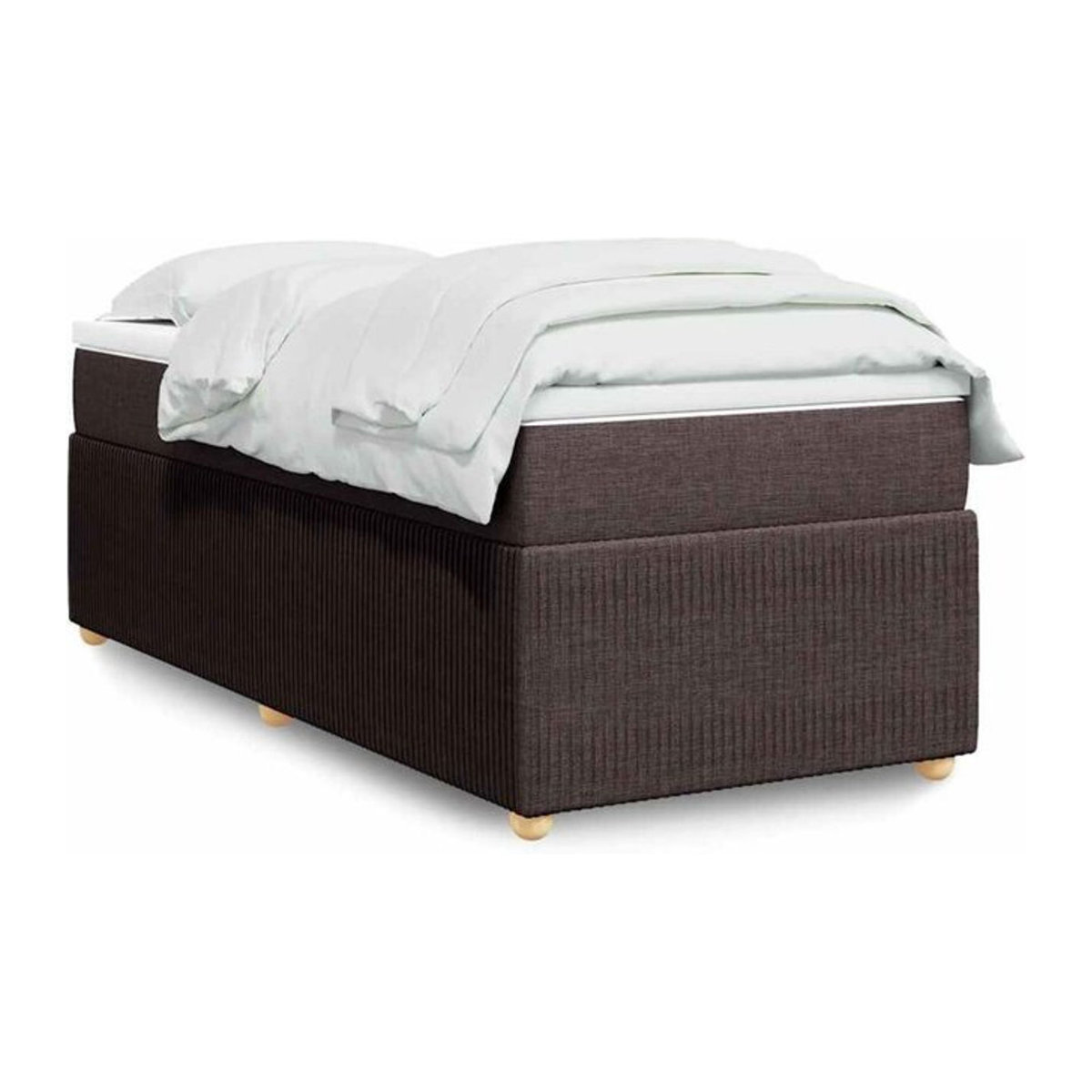 Vidaxl Boxspringbett mit Matratze in Braun und Weiß aus Stoff, B/B: 90 x 200 cm - Bild 1