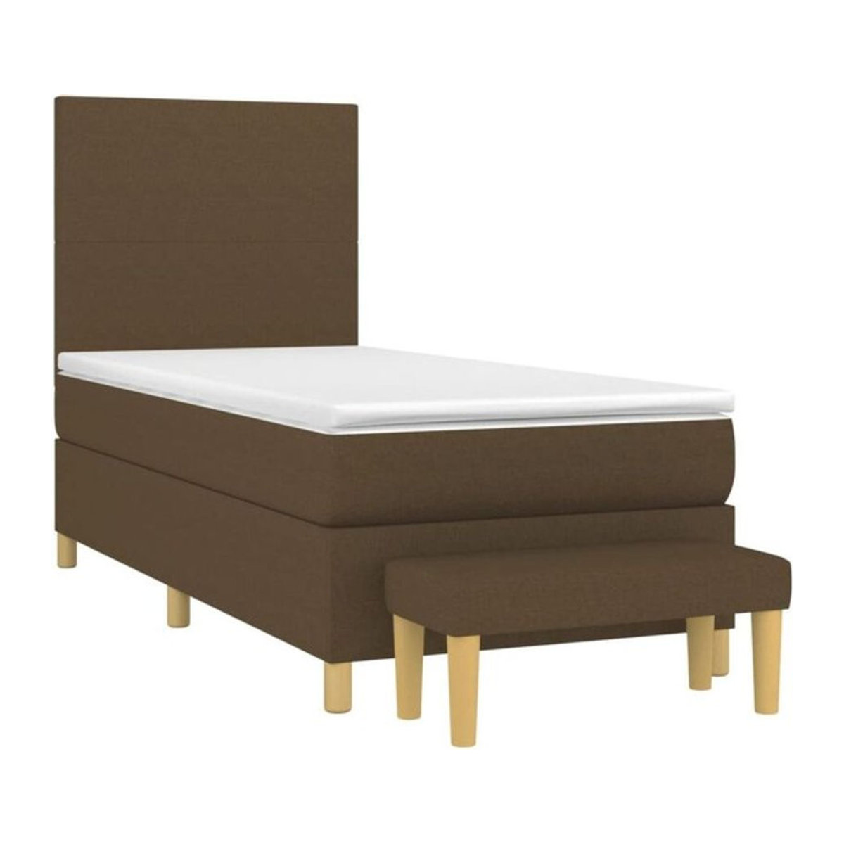 Vidaxl Boxspringbett mit Matratze in Braun und Weiß aus Stoff, B/T/H: 80 x 200 cm - Bild 1