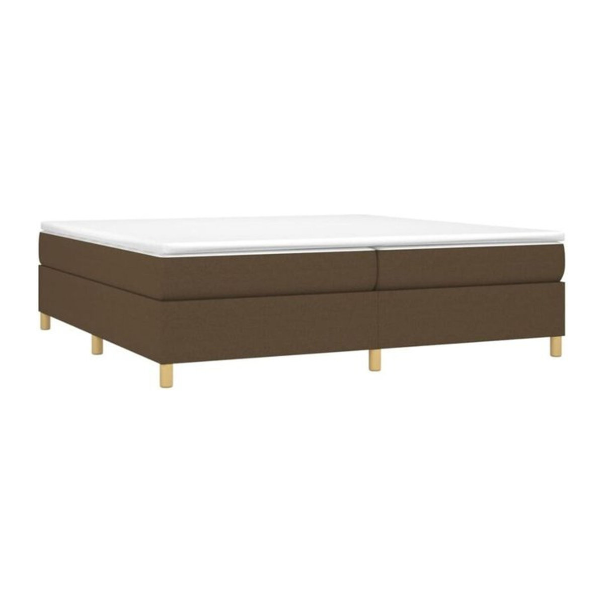 Vidaxl Boxspringbett mit Matratze in Braun und Weiß aus Stoff, Modern, B/T/H: 200 x 200 x 35 cm - Bild 1