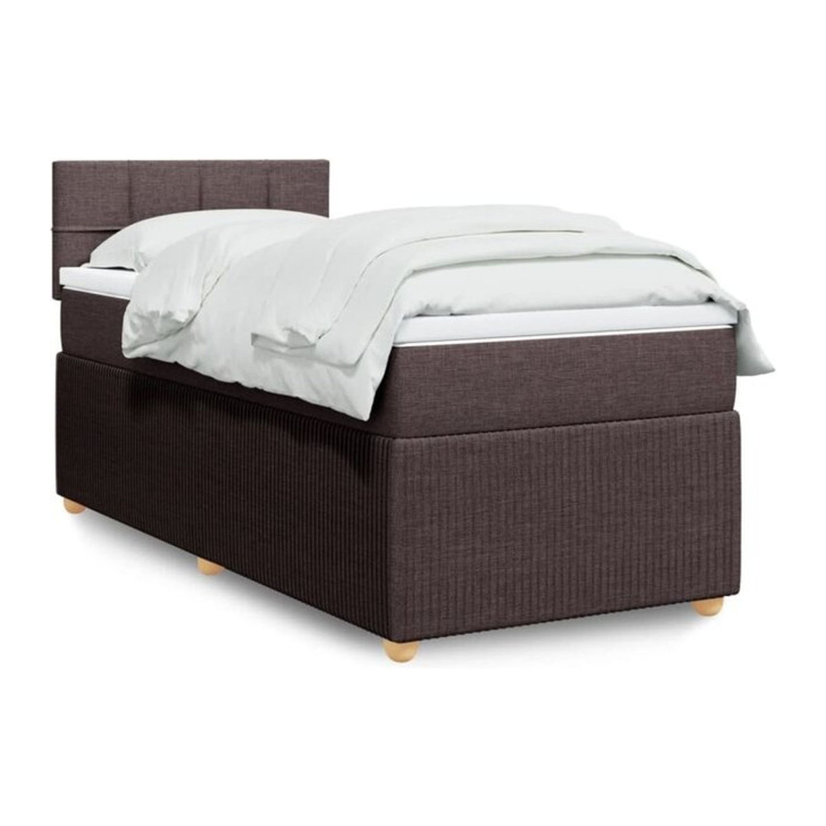 vidaxl Boxspringbett mit Matratze in Braun und Weiß aus Stoff, Modern, B/T/H: 200 x 80 x 100,5 cm - Bild 1