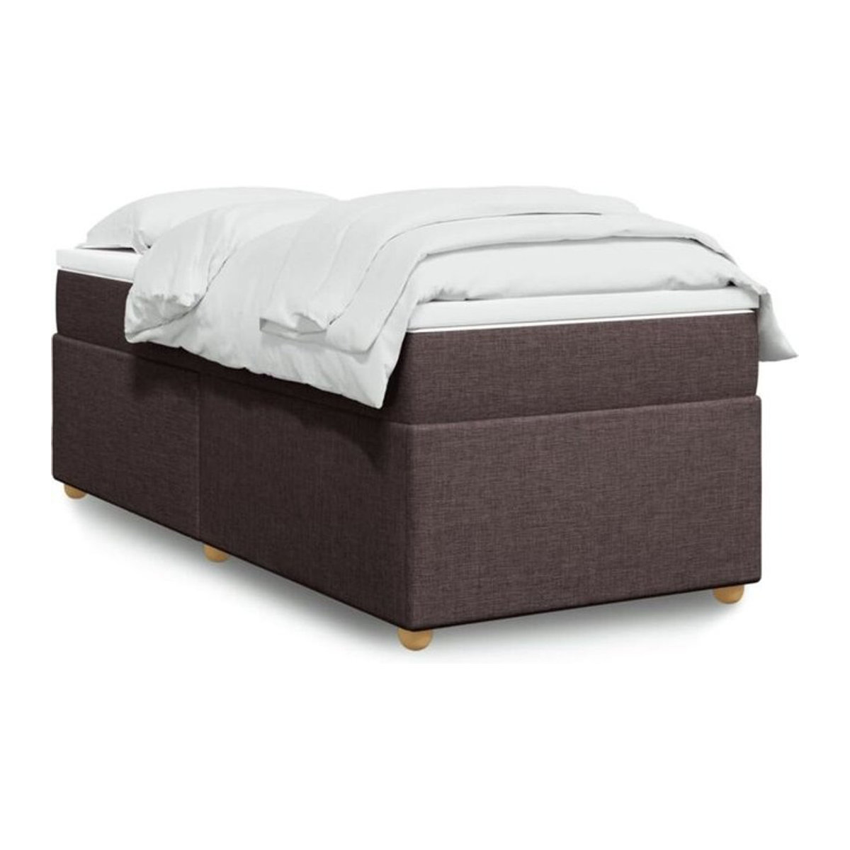 Vidaxl Boxspringbett mit Matratze in Braun und Weiß aus Stoff, Modern, B/T/H: 90 x 200 x 46 cm - Bild 1