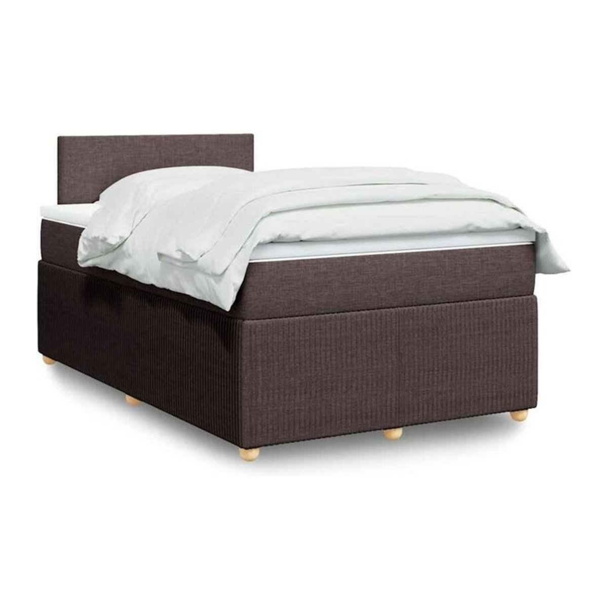 vidaxl Boxspringbett mit Matratze in Braun und Weiß aus Stoff, Modernes Design, B/T/H: 200 x 120 x 100,5 cm - Bild 1