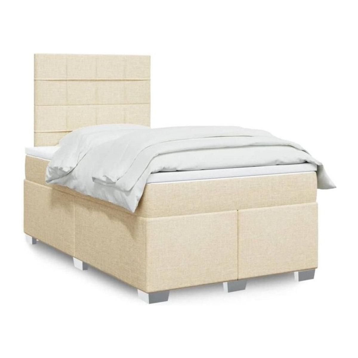 vidaxl Boxspringbett mit Matratze in Creme, Modernes Design aus Stoff, B/T/H: 190 x 120 x 150,5 cm - Bild 1