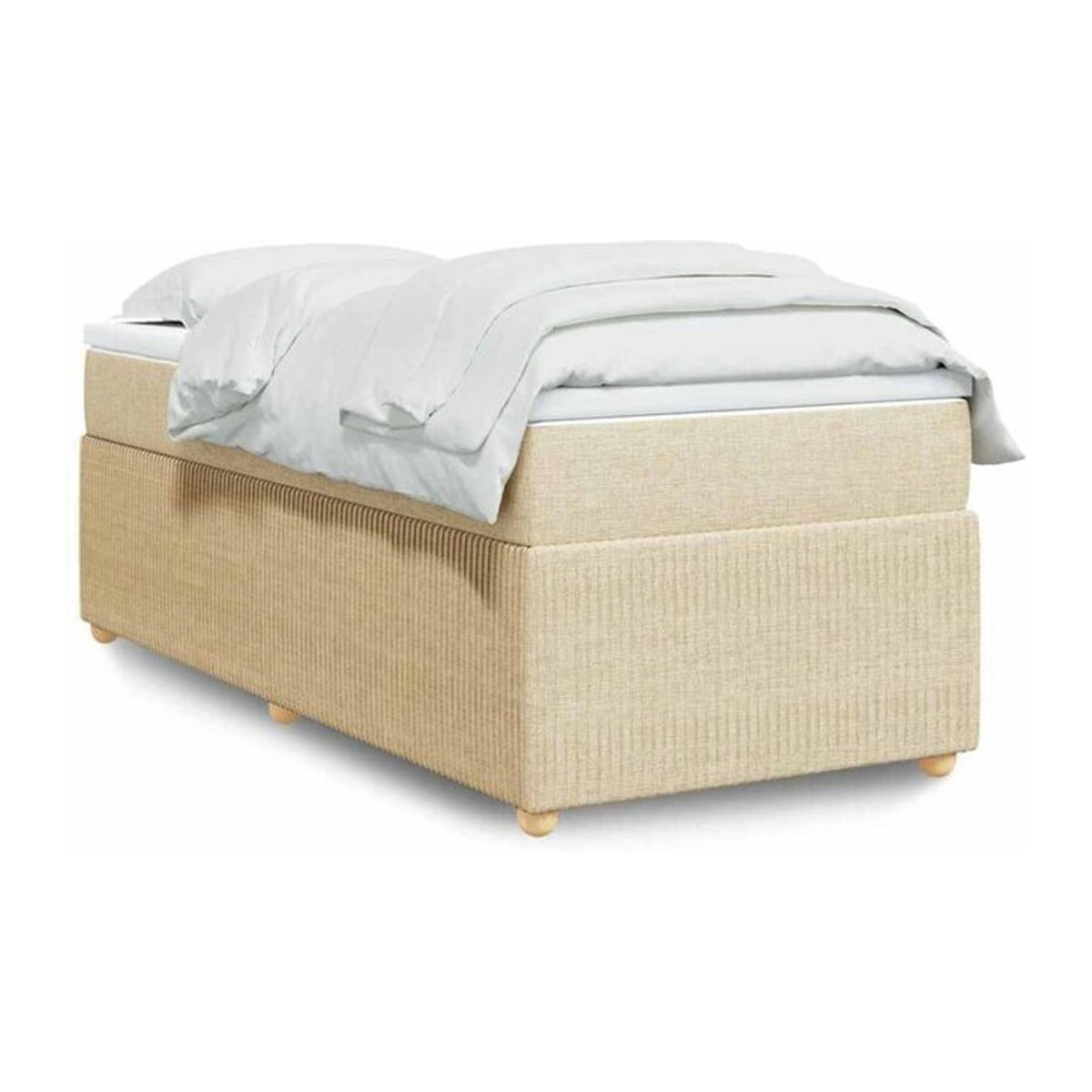 vidaxl Boxspringbett mit Matratze in Creme und Beige aus Stoff, B/B: 80 x 200 cm - Bild 1