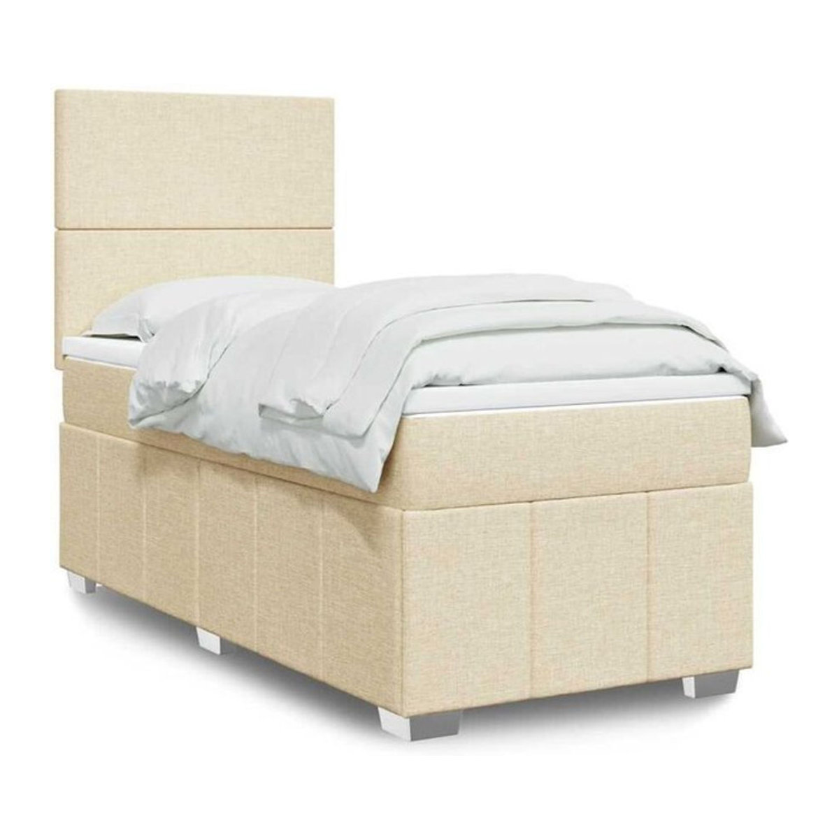 vidaxl Boxspringbett mit Matratze in Creme und Beige aus Stoff, B/T/H: 80 x 200 x 150,5 cm - Bild 1