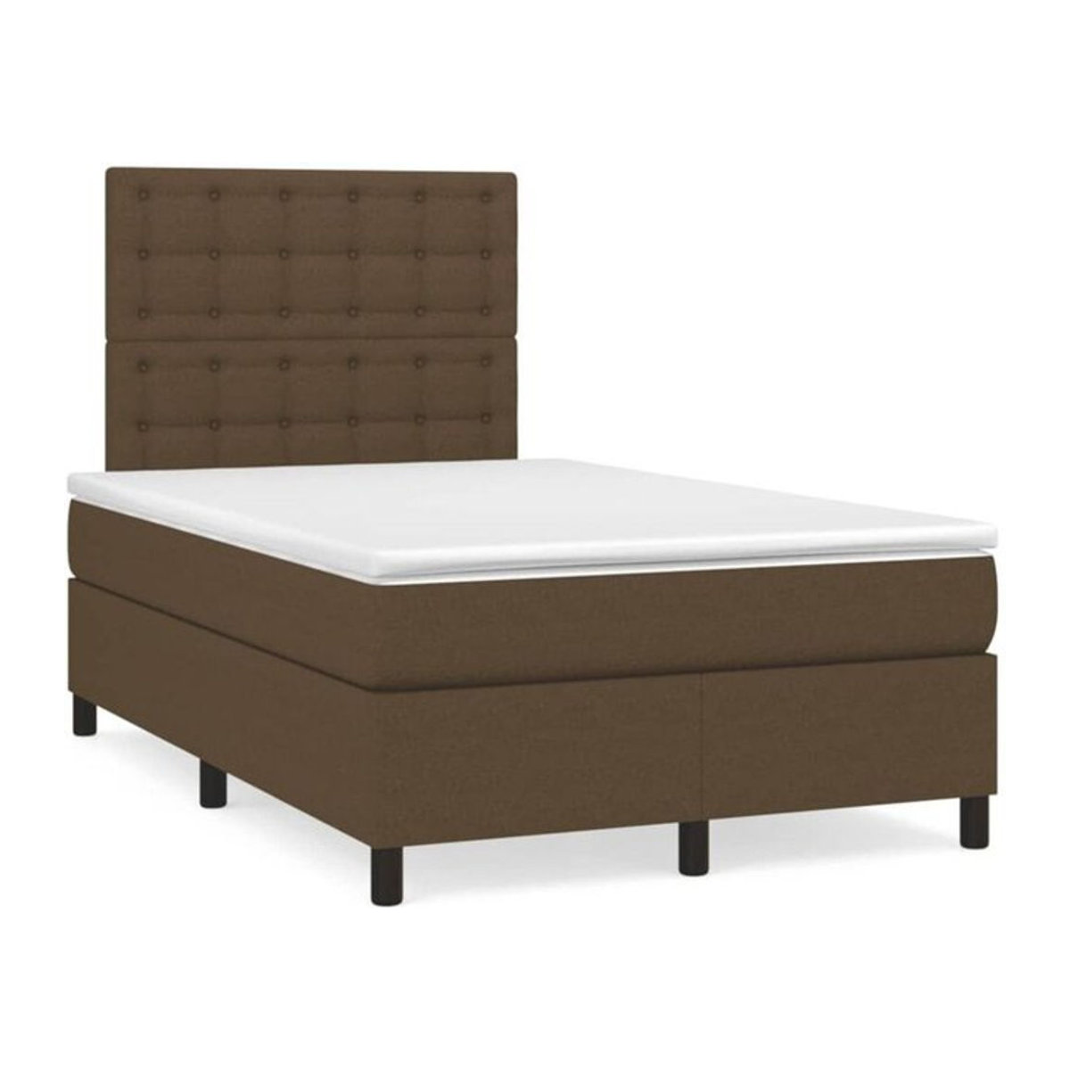 vidaxl Boxspringbett mit Matratze in Dunkelbraun aus Stoff, Modernes Design, B/T/H: 190 x 120 x 118 cm - Bild 1