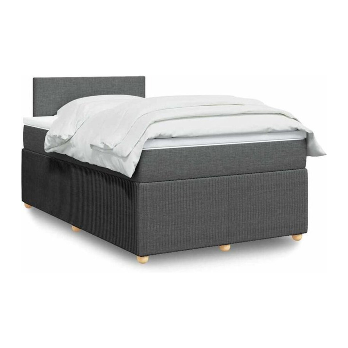 vidaxl Boxspringbett mit Matratze in Dunkelgrau aus Stoff, B/T/H: 120 x 190 x 100,5 cm - Bild 1