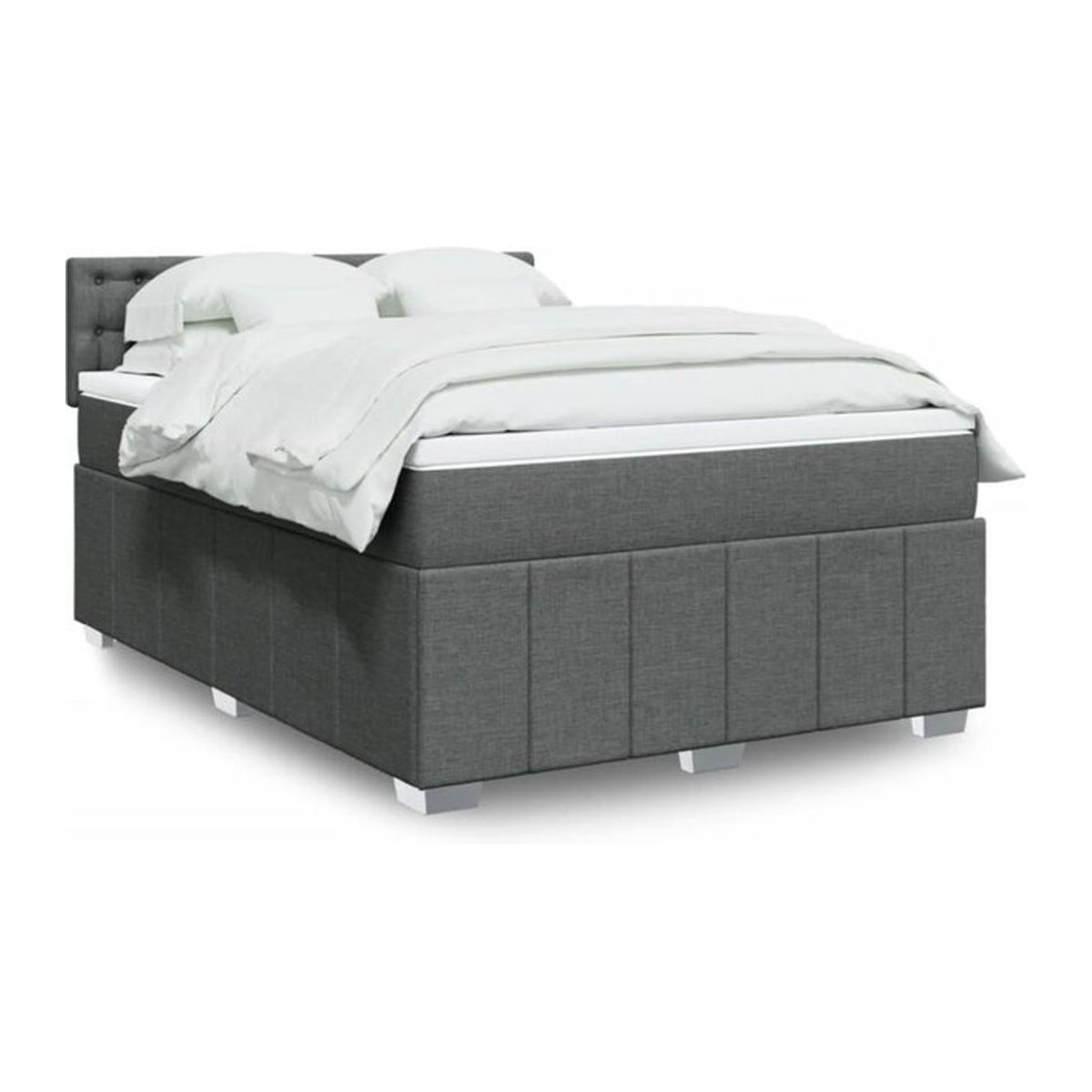 Vidaxl Boxspringbett mit Matratze in Dunkelgrau aus Stoff B/T/H: 160 x 200 cm - Bild 1