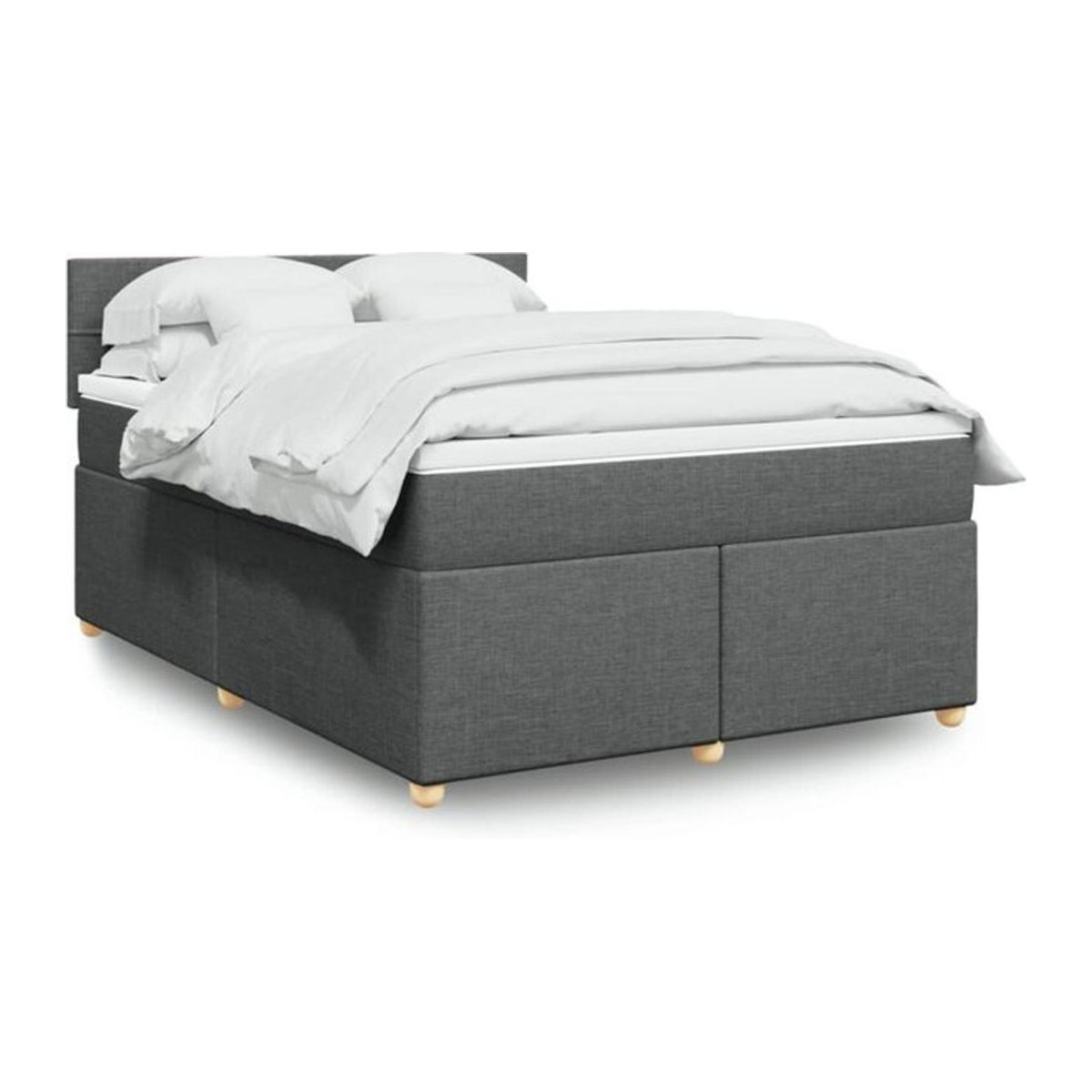 Vidaxl Boxspringbett mit Matratze in Dunkelgrau aus Stoff, B/T/H: 160 x 200 x 100,5 cm - Bild 1