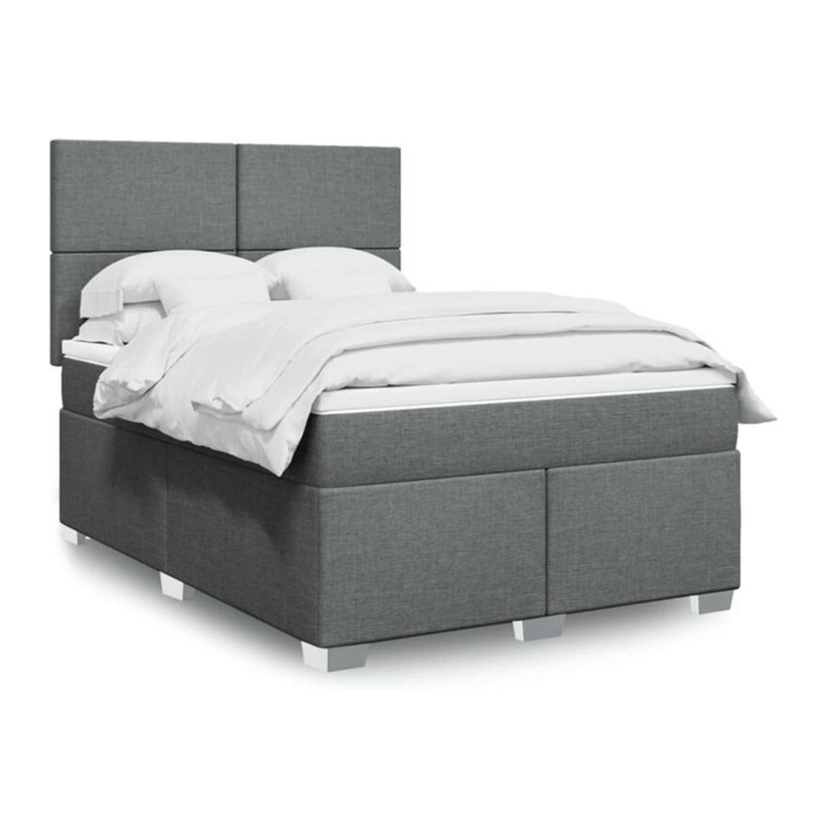 Vidaxl Boxspringbett mit Matratze in Dunkelgrau aus Stoff B/T/H: 160 x 200 x 150,5 cm - Bild 1