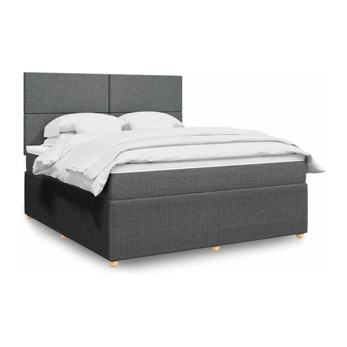 Vidaxl Boxspringbett mit Matratze in Dunkelgrau aus Stoff B/T/H: 180 x 200 x 150,5 cm - Bild 1