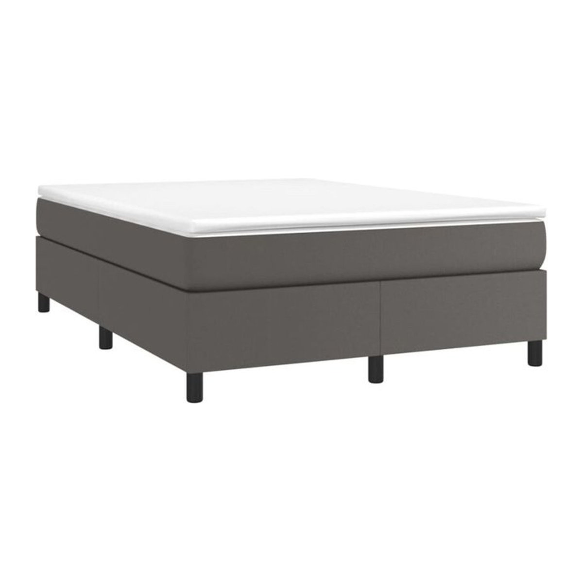 vidaxl Boxspringbett mit Matratze in Grau aus Kunstleder B/T/H: 140 x 200 cm - Bild 1