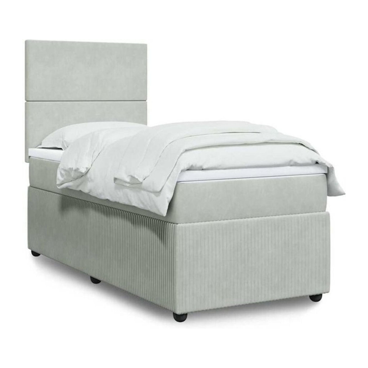 Vidaxl Boxspringbett mit Matratze in Grau aus Samt, B/T/H: 100 x 200 x 150,5 cm - Bild 1