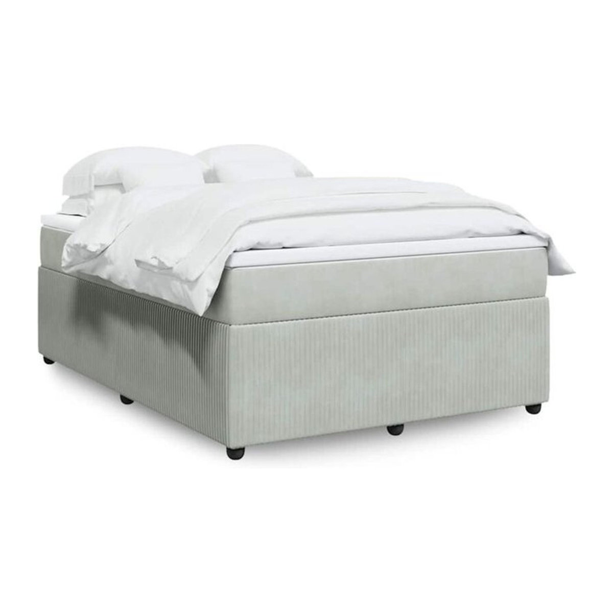 Vidaxl Boxspringbett mit Matratze in Grau aus Samt, B/T/H: 160 x 200 cm - Bild 1