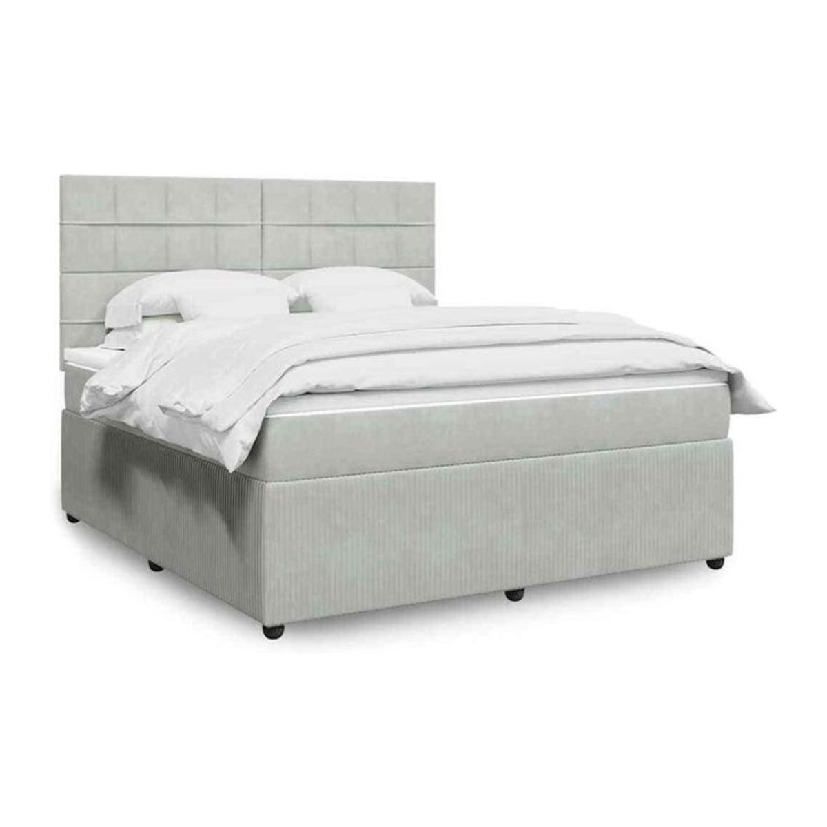 Vidaxl Boxspringbett mit Matratze in Grau aus Samt, B/T/H: 180 x 200 x 150,5 cm - Bild 1