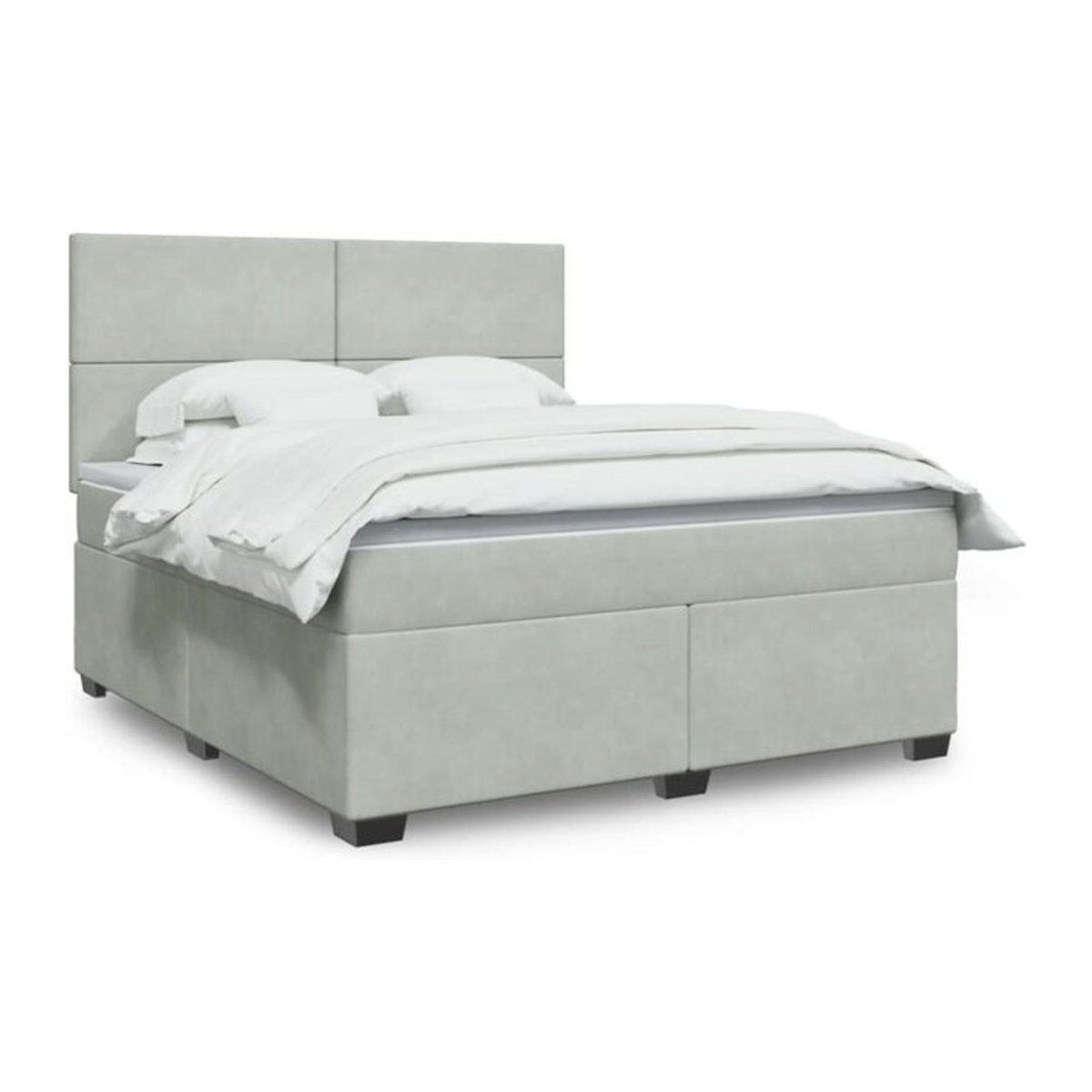 Vidaxl Boxspringbett mit Matratze in Grau aus Samt, B/T/H: 180 x 200 x 50,5 cm - Bild 1