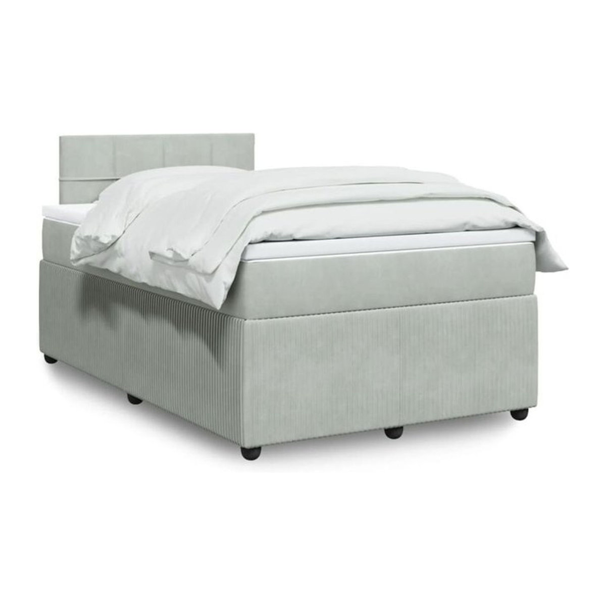 Vidaxl Boxspringbett mit Matratze in Grau aus Samt, B/T/H: 190 x 120 x 100,5 cm - Bild 1