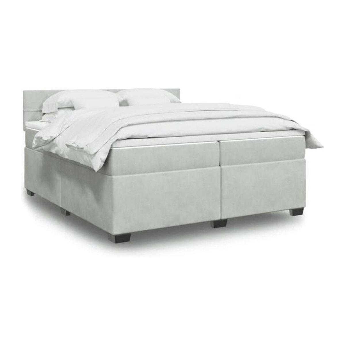 Vidaxl Boxspringbett mit Matratze in Grau aus Samt, B/T/H: 200 x 200 x 100,5 cm - Bild 1
